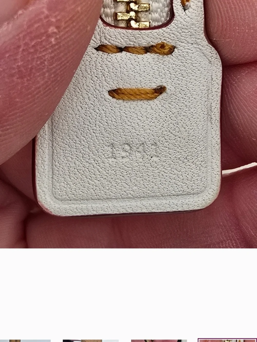 Coach 1941 White And Burgandy Leather Wristlet Or Crossbody - Picture 13 of 14